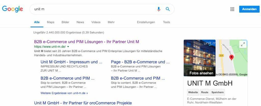 Organische Suchtreffer zum Stichwort "Unit M"